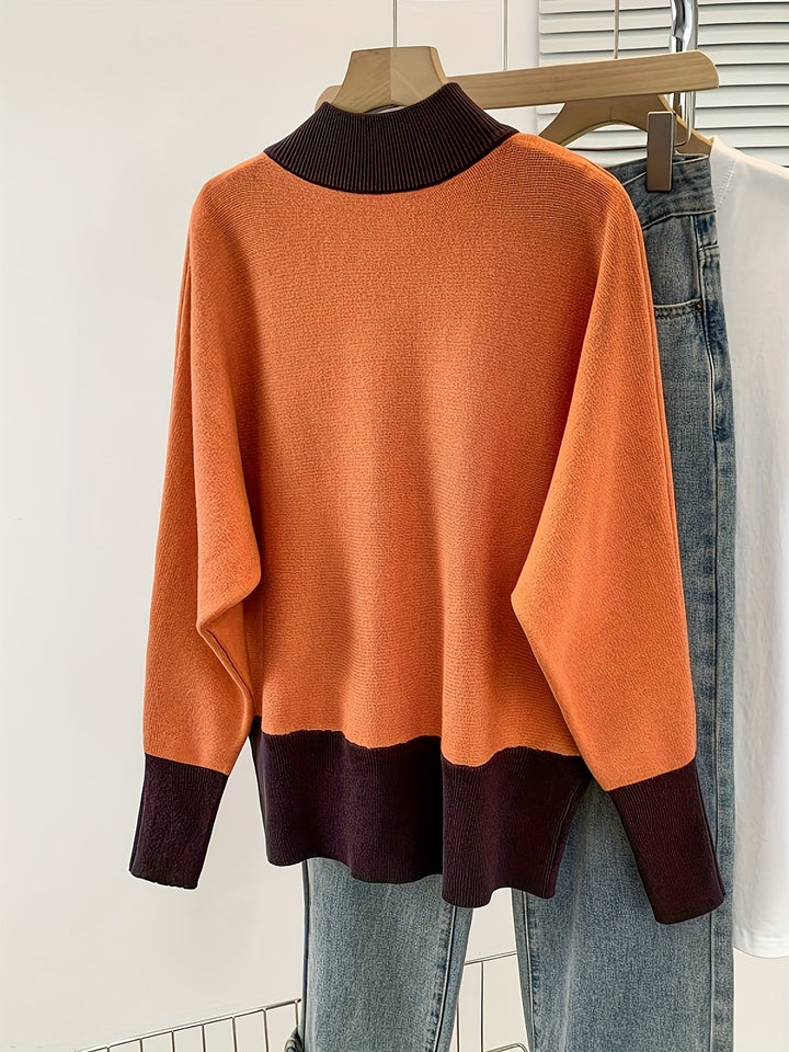 Anevra – Jacquard-Strickpullover in Farbkombination