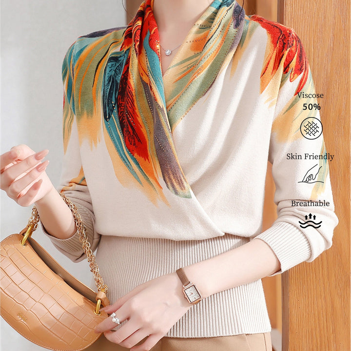 Rilena – strassbesetzter Viskose-Strickpullover