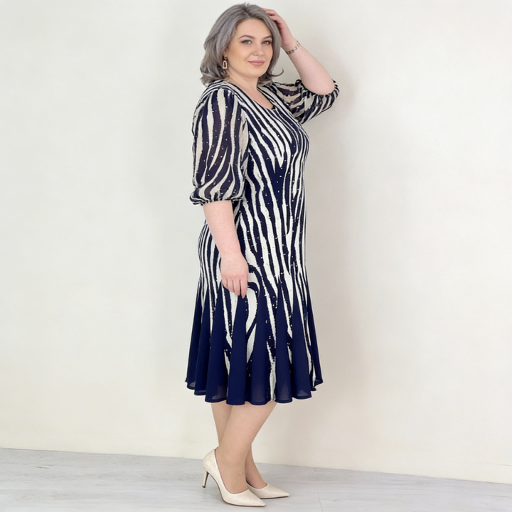 Rilena – mit Netzärmeln gestricktes Kleid