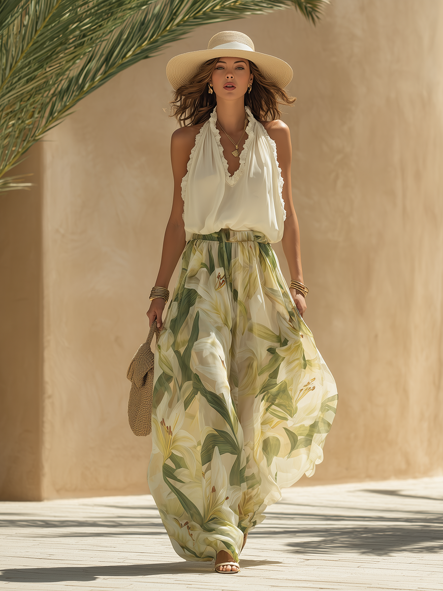 Erelle – Rüschenausschnitt Chiffon-Effekt-Set