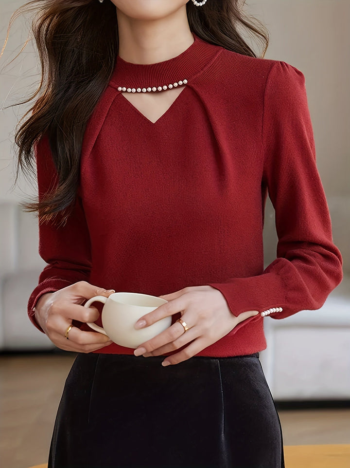 Neraya – Viskosepullover mit Perlendetails