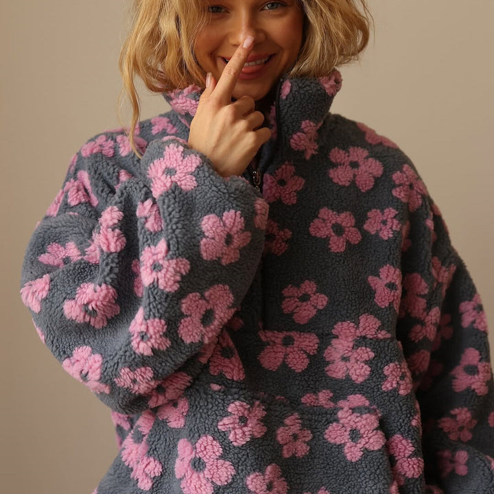Avenli - Floral Print Fleece Pullover
