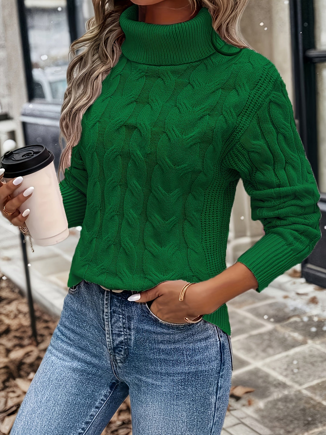 Tavina – Hochkragen-Strickpullover