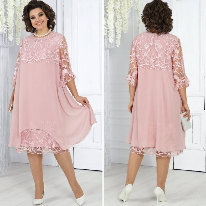 Novira – Patchwork-Chiffonkleid