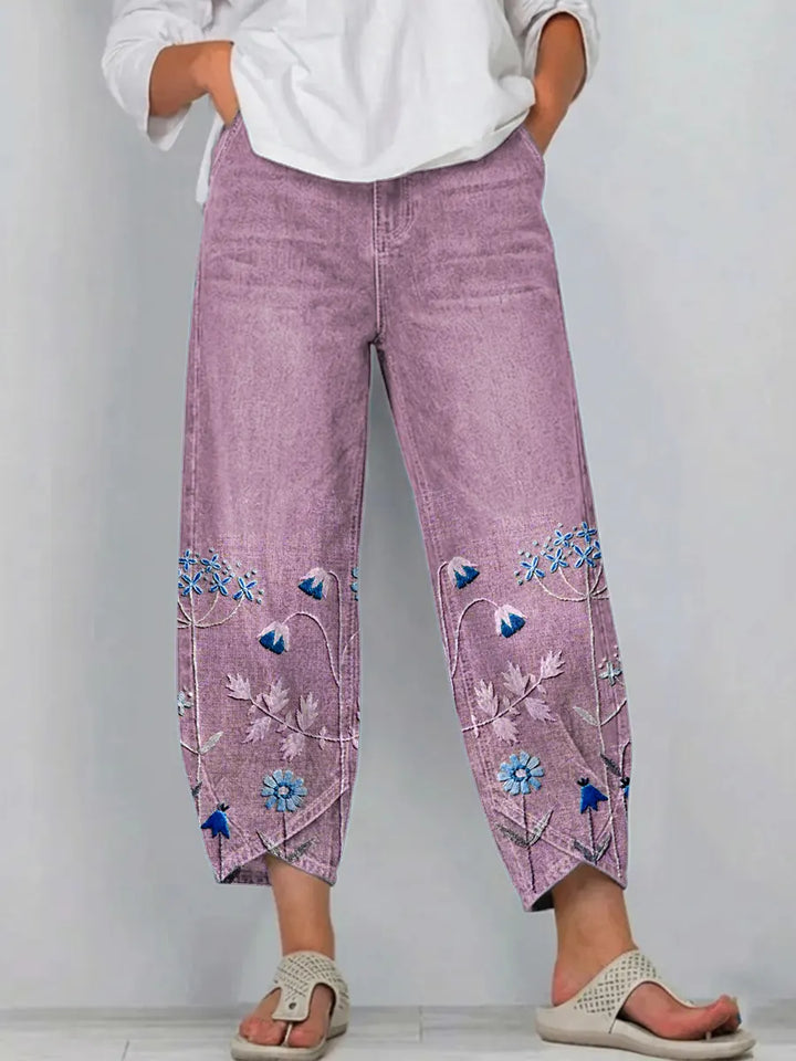 Anvera – bestickte Baumwollhose