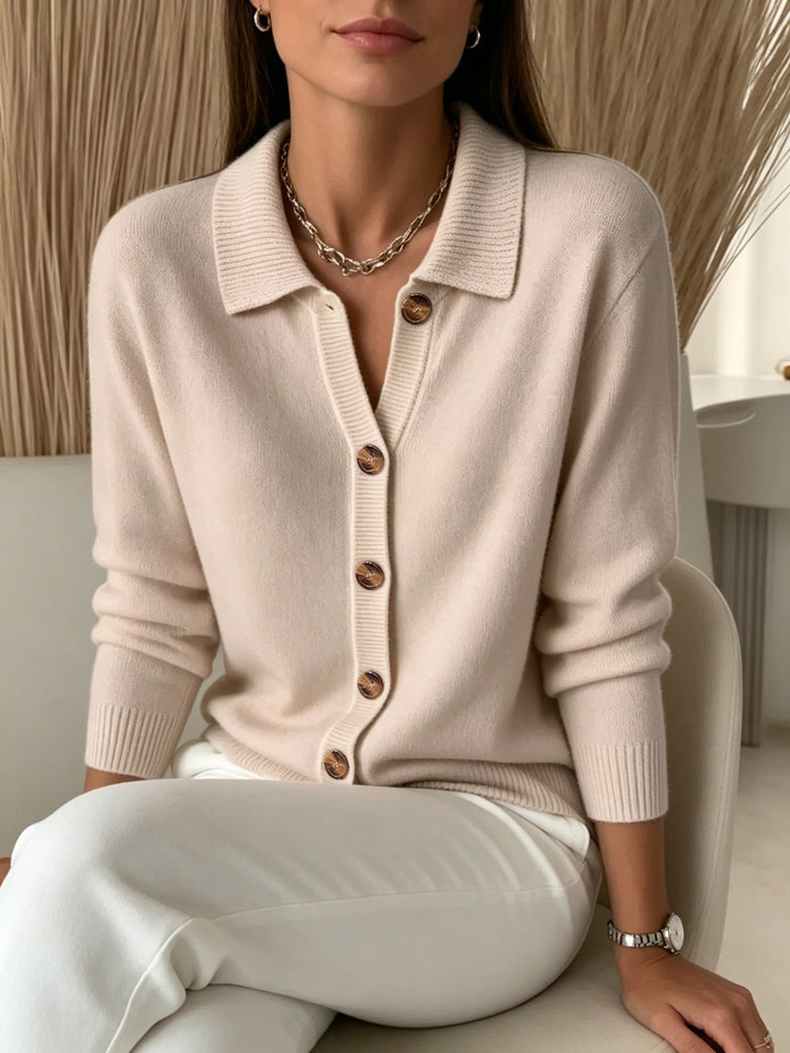 Relani – V-Ausschnitt Rippstrick-Cardigan