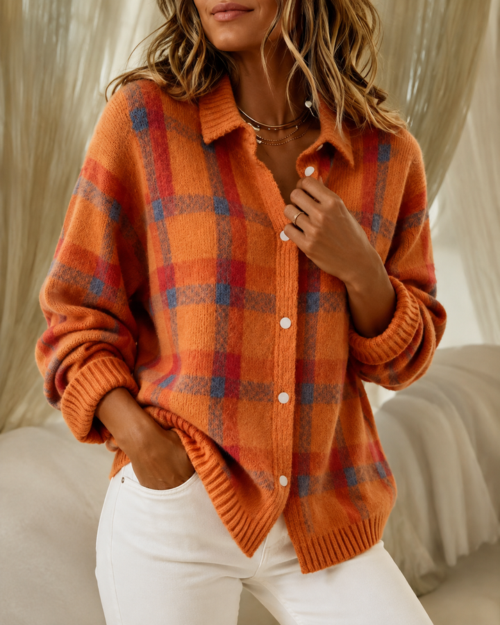 Novira – Karierter Strickpullover