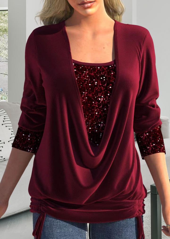 Rivena – Zweiteiliges Pailletten-Top-Set