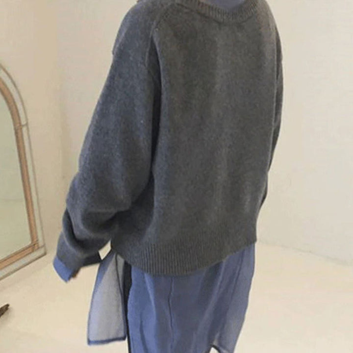 Naveya – Asymmetrisch geknöpfter Kaschmir-Mix-Pullover