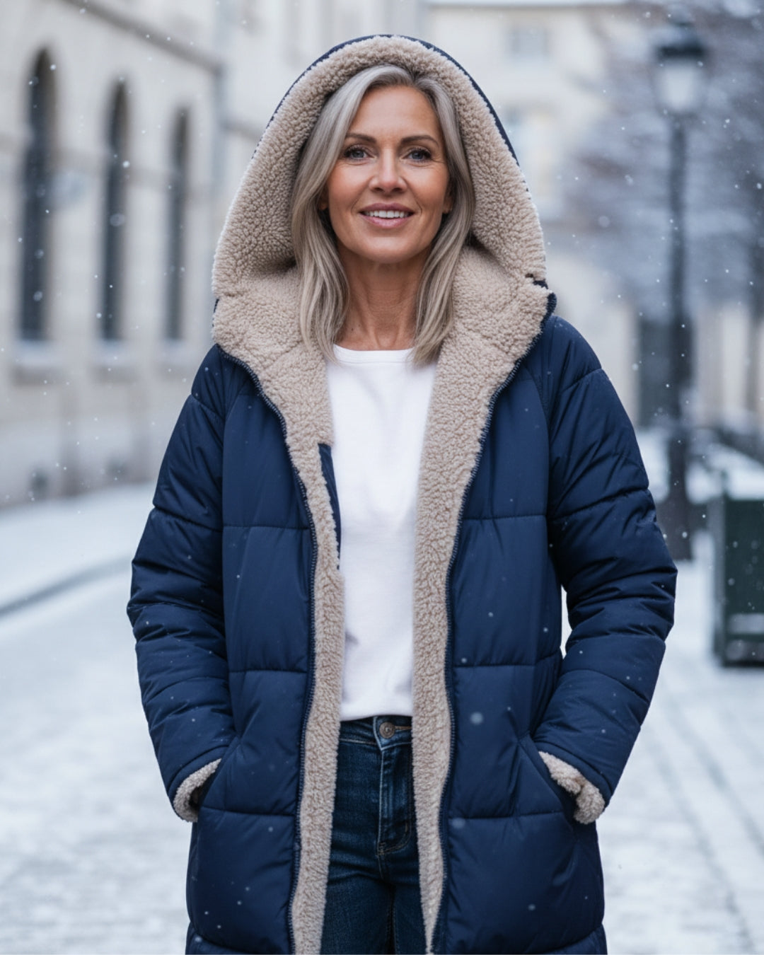 Arlise – Wendemantel mit Sherpa-Futter