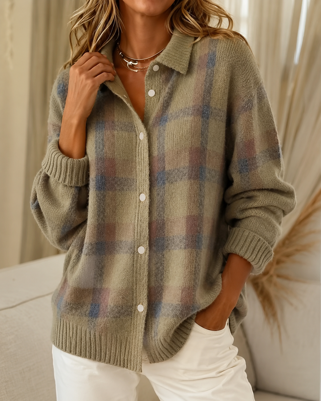 Novira – Karierter Strickpullover