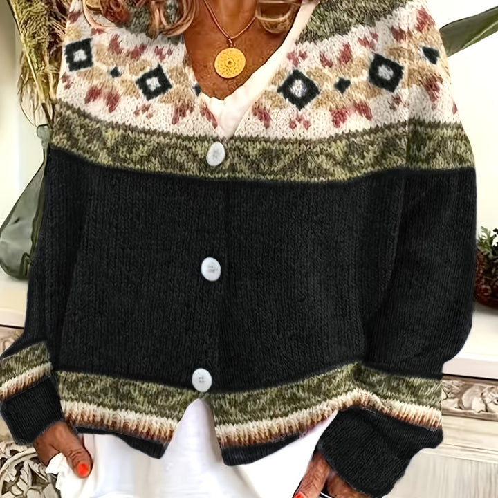Mireva – Farbblock-Strickjacke