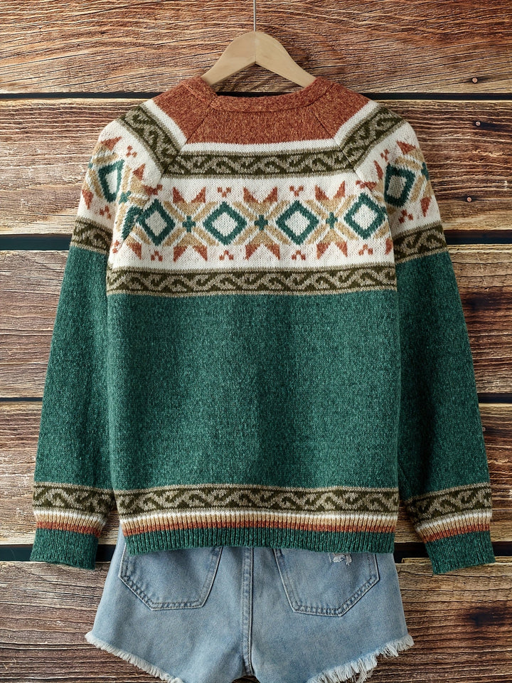 Mireva – Farbblock-Strickjacke