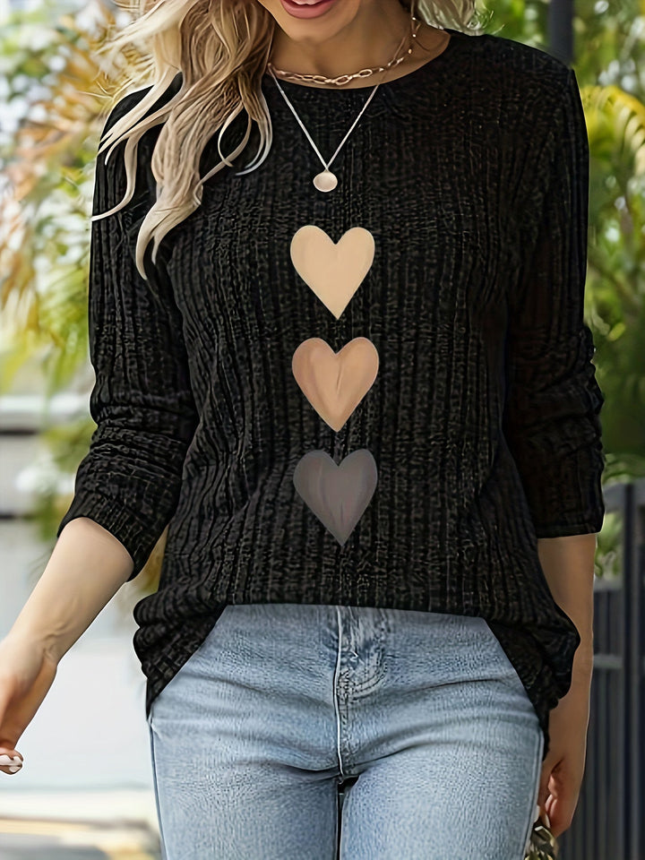 Mevara – Herzmuster-Rippstricktop