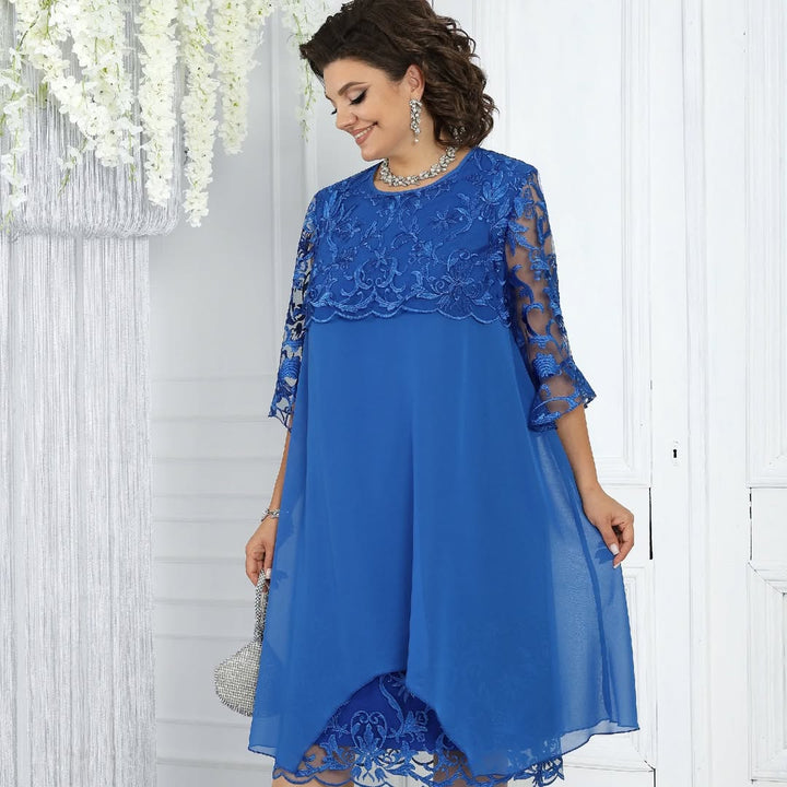 Novira – Patchwork-Chiffonkleid