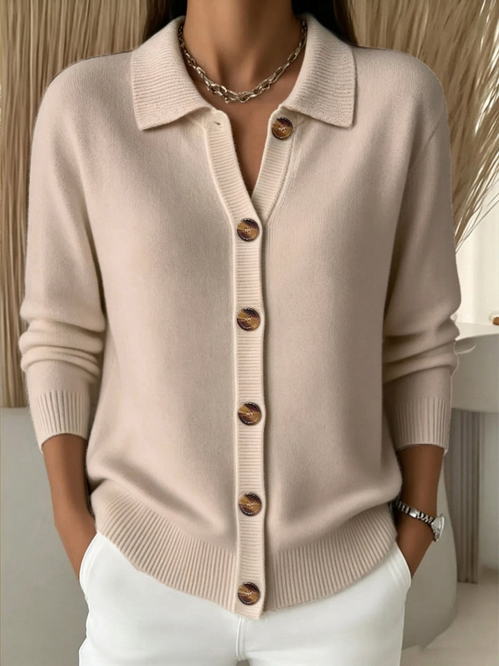 Relani – V-Ausschnitt Rippstrick-Cardigan