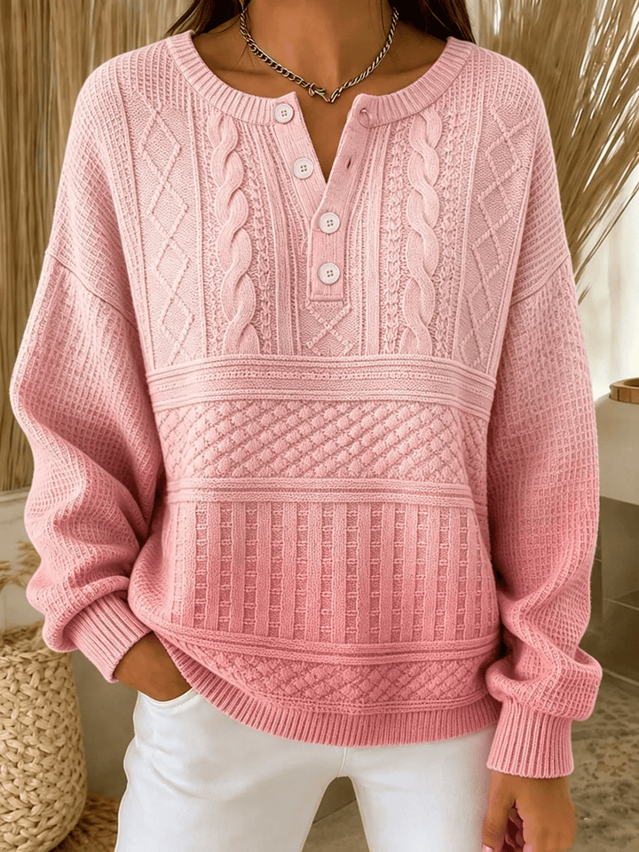 Nolira – Allover-Print Baumwoll-Henleyshirt