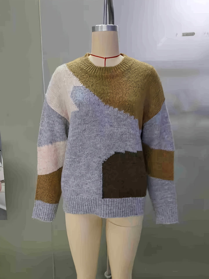 Luniva – Farbblock-Strickpullover