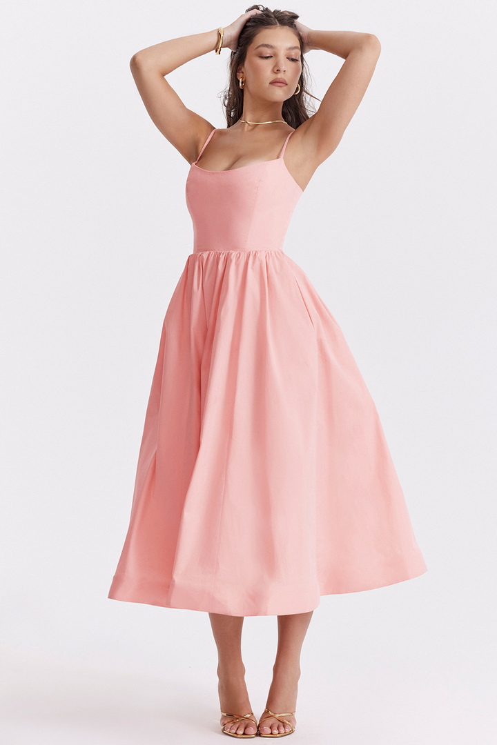 Nolara – Korsettstil, gewebtes Midikleid