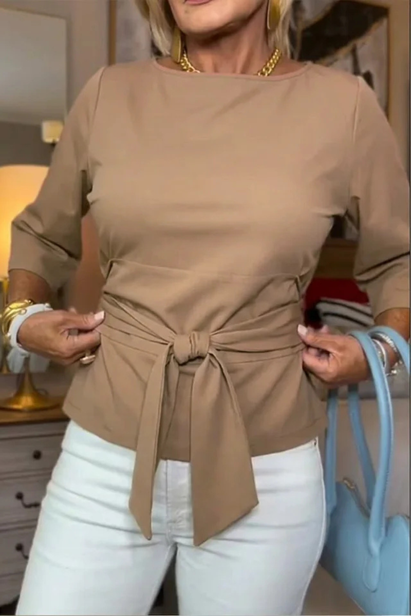 Novira – Mit Taillenschleife gewebtes Top