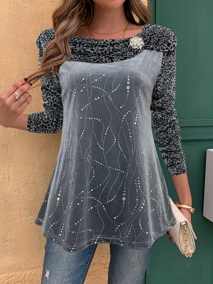 Avenya – mit Revers in Folienoptik, Strick-Pullover-Set