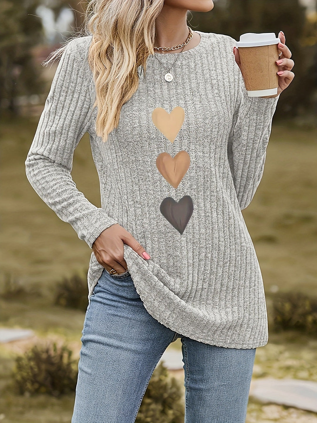 Mevara – Herzmuster-Rippstricktop