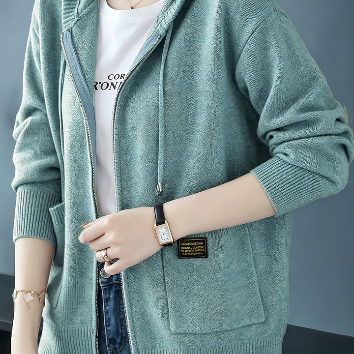 Rilena – Strickjacke mit Kordelzugkapuze aus Viskose