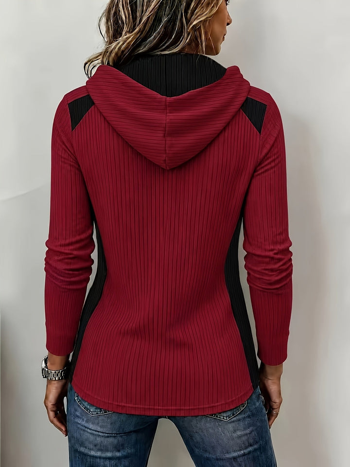 Ceraya – Halbreißverschluss-Strick-Kapuzenpullover