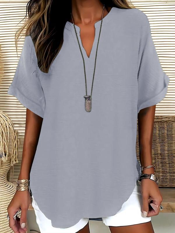 Arlise – Eingeschnittener Ausschnitt, feines Gewebe, Bluse