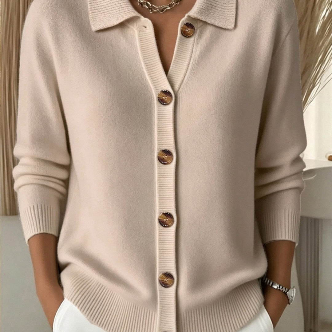 Relani – V-Ausschnitt Rippstrick-Cardigan