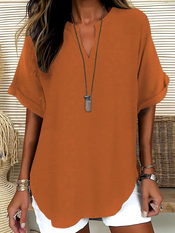 Arlise – Eingeschnittener Ausschnitt, feines Gewebe, Bluse