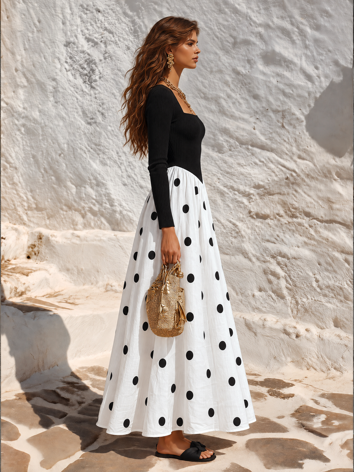 Zelise – Maxikleid mit quadratischem Ausschnitt
