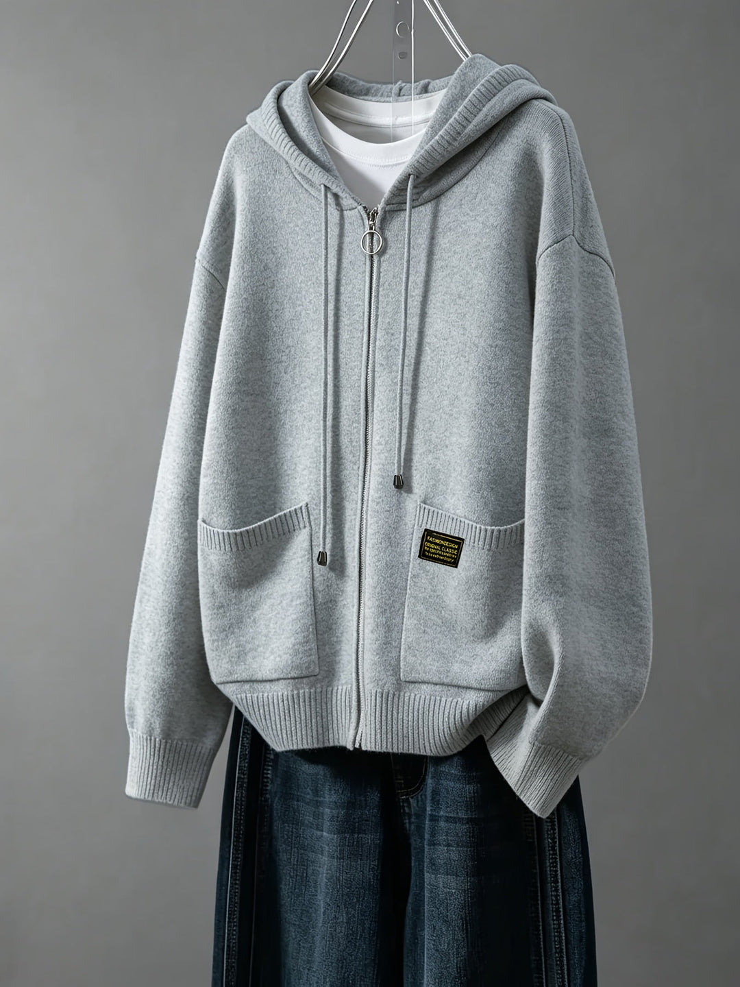 Rilena – Strickjacke mit Kordelzugkapuze aus Viskose