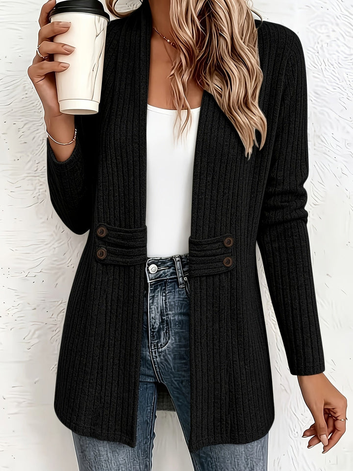 Velira – doppelreihige Strickjacke