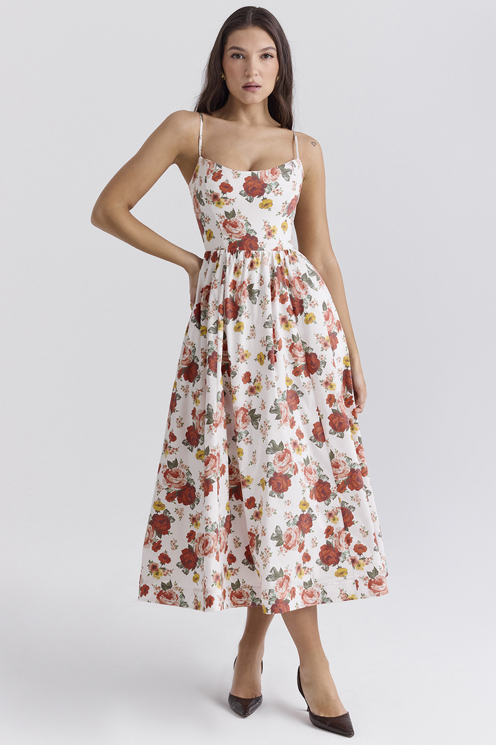 Nolara – Korsettstil, gewebtes Midikleid