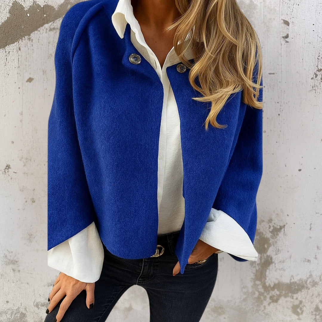 Nelira – Jacke mit einem vorderen Druckknopfverschluss und Kaschmir-Finish