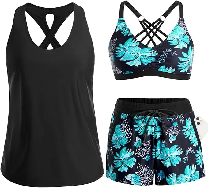 Rilena – Tankini-Set mit Taschen und Boyshorts