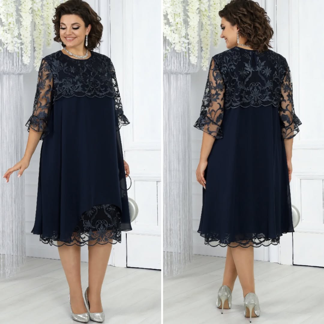 Novira – Patchwork-Chiffonkleid
