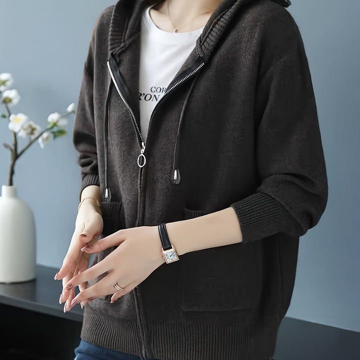 Rilena – Strickjacke mit Kordelzugkapuze aus Viskose