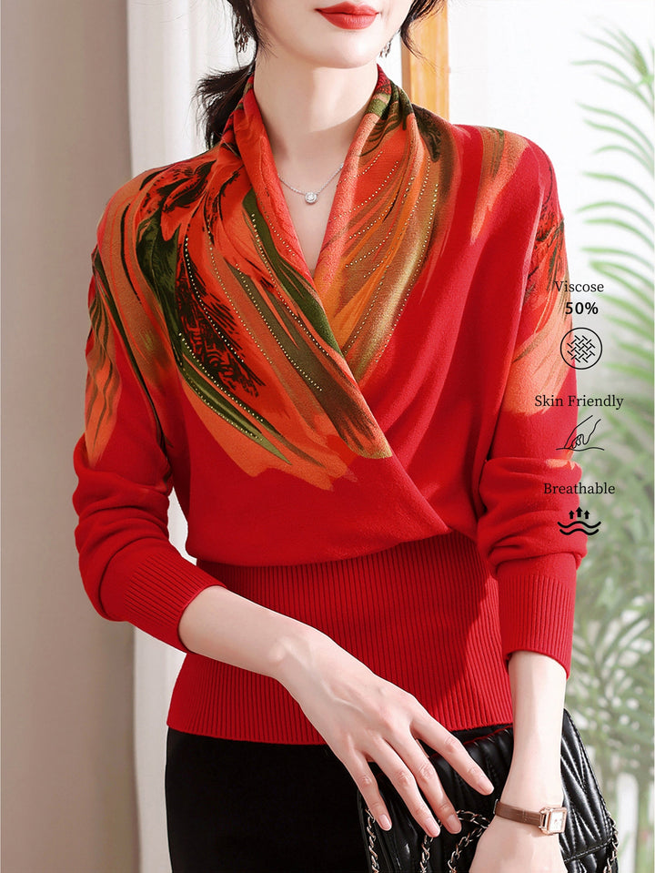 Rilena – strassbesetzter Viskose-Strickpullover