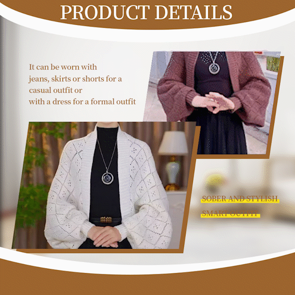 Eryla – Ajourstrick Schalkragen-Strickjacke