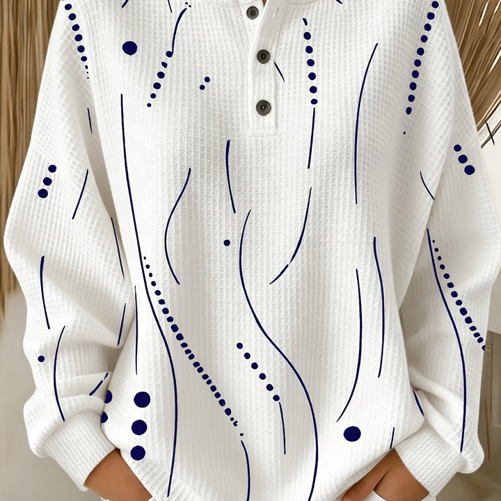 Calira – Gepunktetes Waffelstrick-Top