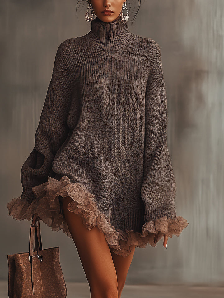 Rivana – mit Volantsaum gestricktes Kleid