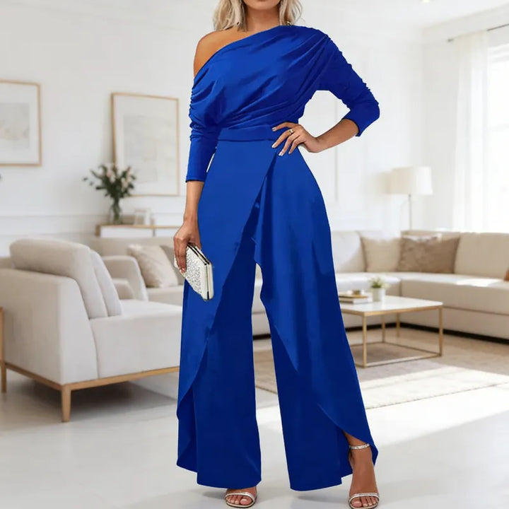 Novira – einseitig schulterfreier gewebter Jumpsuit