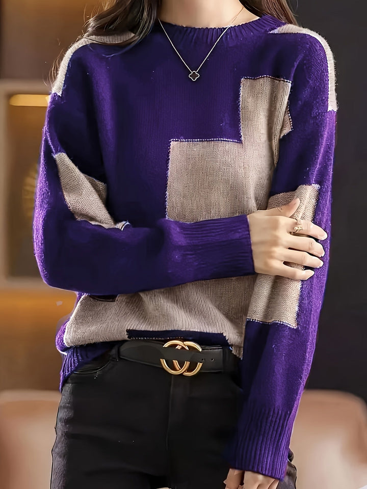 Novira – Farbblock-Strickpullover