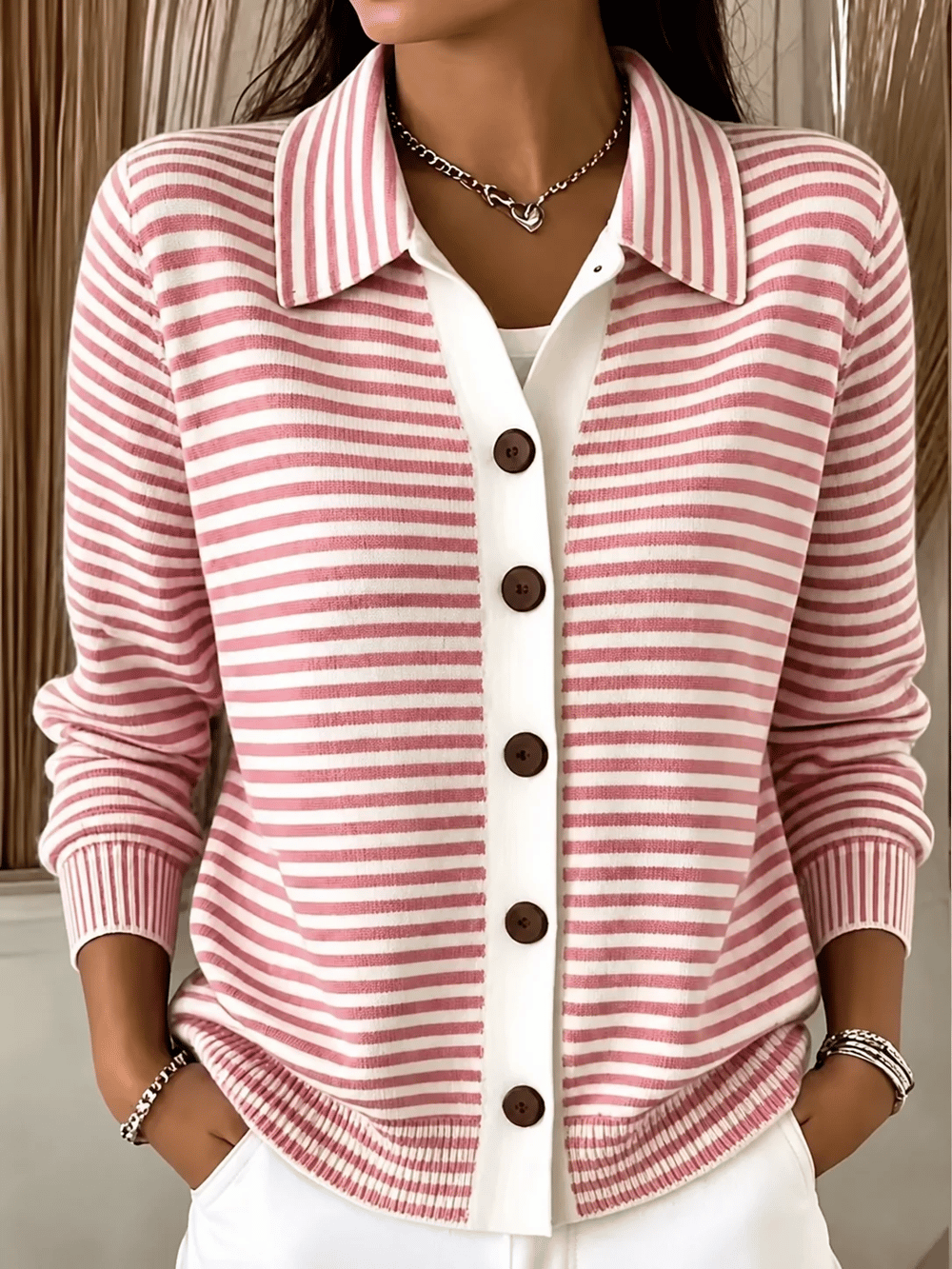 Neraya – Bedruckte Strickjacke