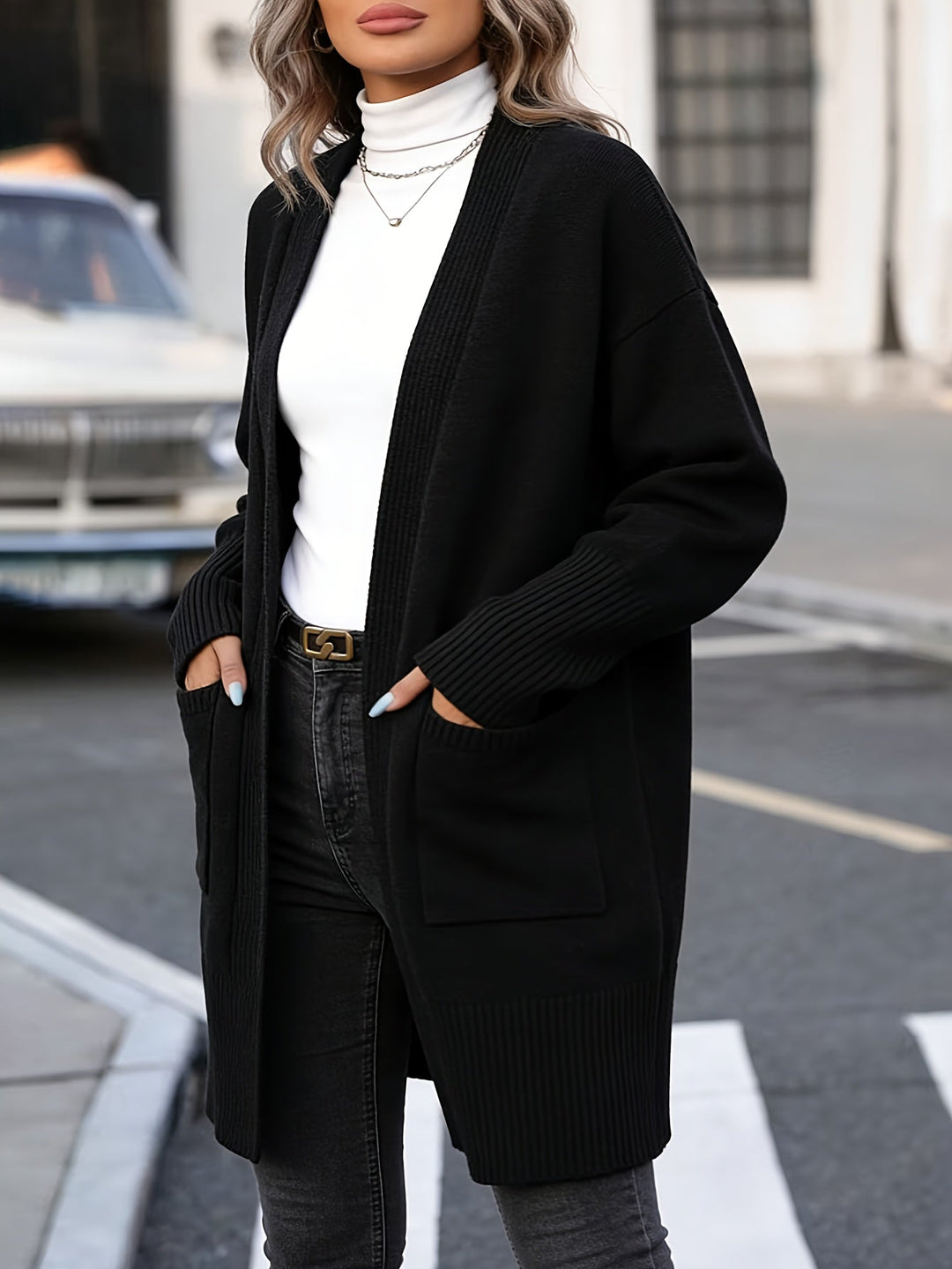 Navira – Gerippte Strickjacke