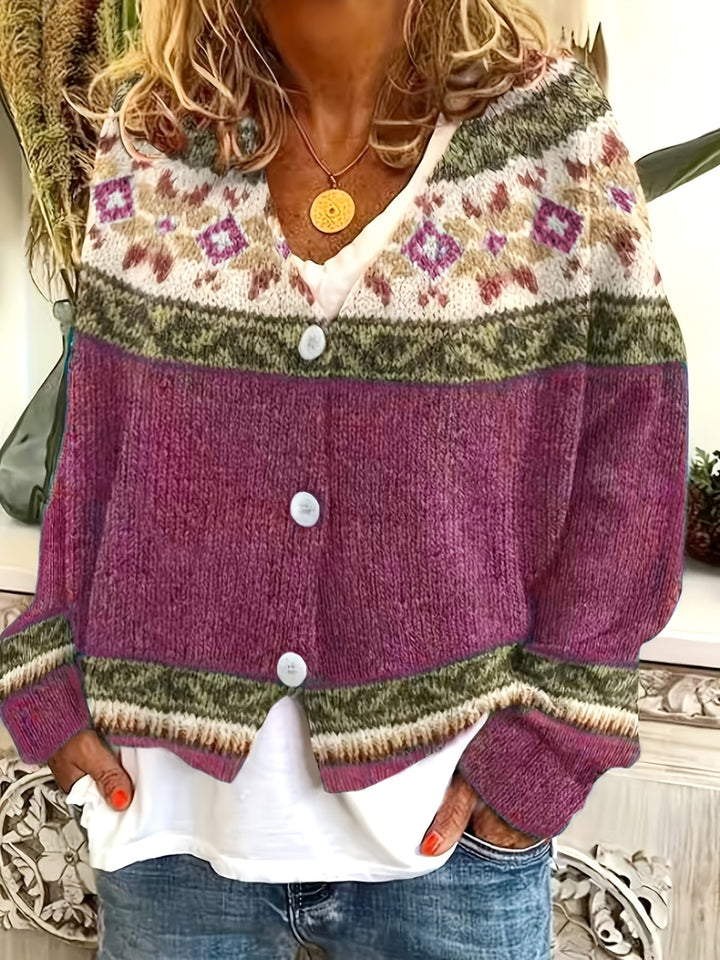 Mireva – Farbblock-Strickjacke