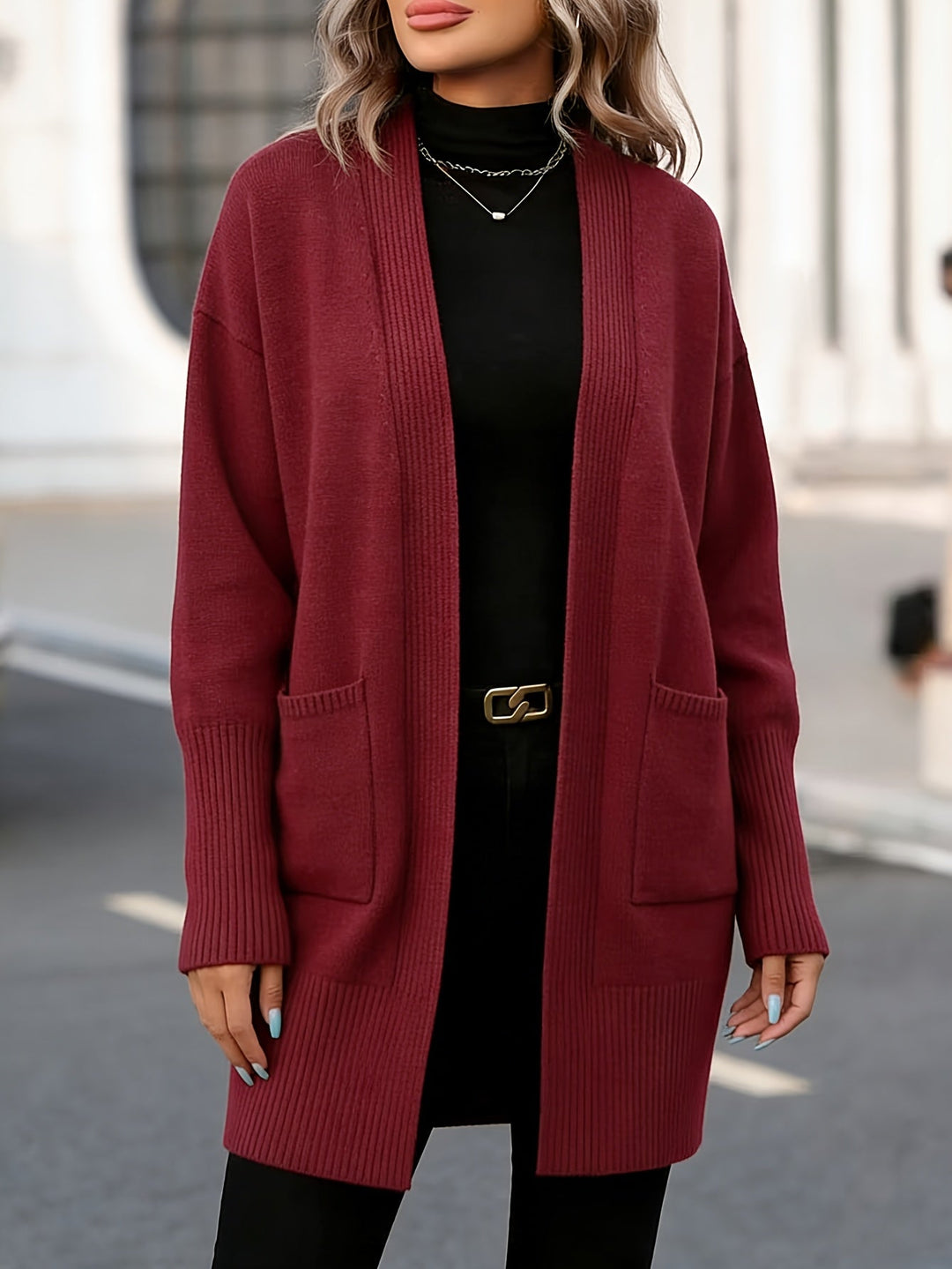 Navira – Gerippte Strickjacke