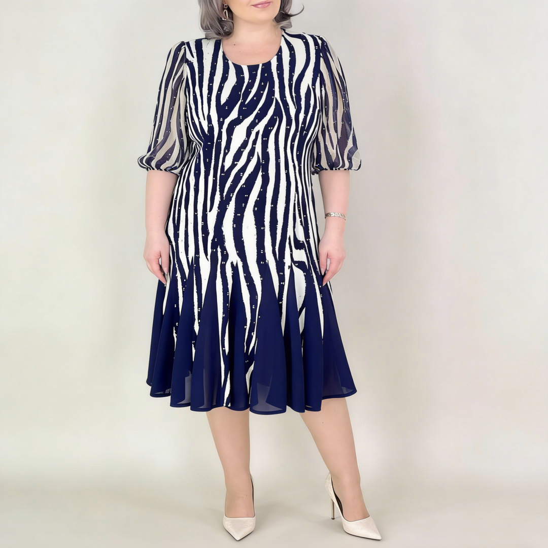 Rilena – mit Netzärmeln gestricktes Kleid